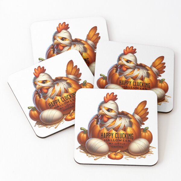 Item preview, Happy Clucking Halloween mummy chicken stickers and more designed and sold by CRandRRstickers.