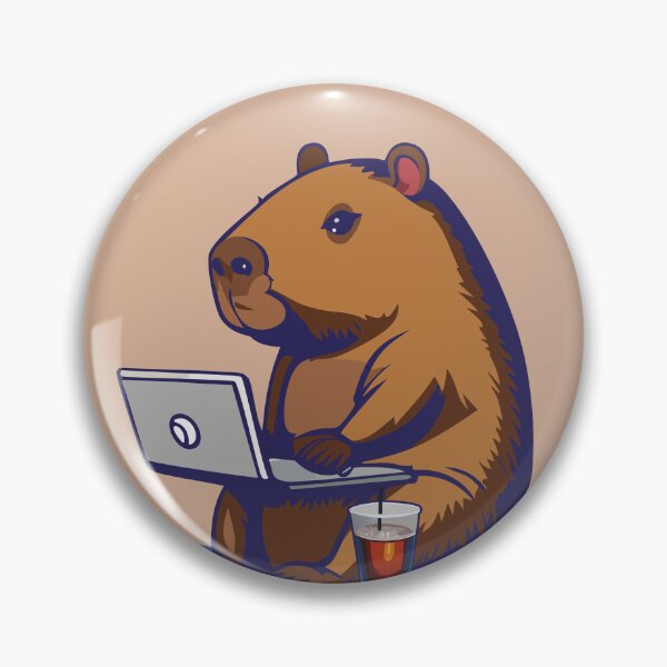 Item preview, Capybara Programmer Developer Cartoon Style designed and sold by Horizon Cartoon.
