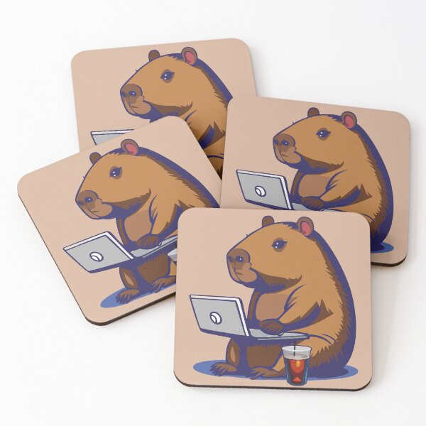 Item preview, Capybara Programmer Developer Cartoon Style designed and sold by Horizon Cartoon.