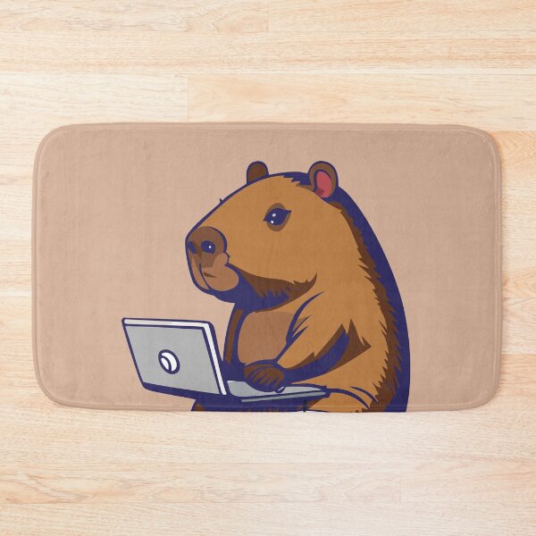 Item preview, Capybara Programmer Developer Cartoon Style designed and sold by Horizon Cartoon.