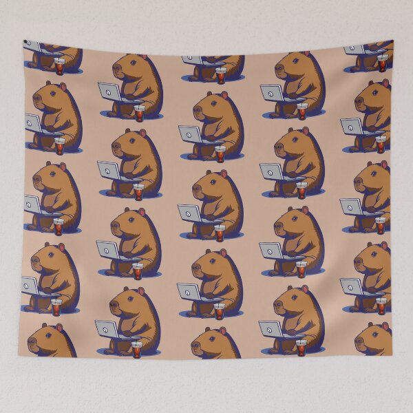 Item preview, Capybara Programmer Developer Cartoon Style designed and sold by Horizon Cartoon.