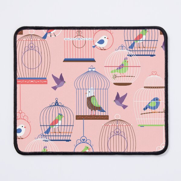 Item preview, pastel pink aviary birdcage birds designed and sold by Gossip Rag.