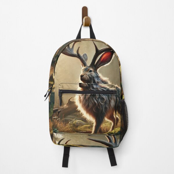Item preview, Fantasy Hybrid Jackrabbit-Antelope (Jackalope) in Enchanted Forest designed and sold by FantasyHybrids.