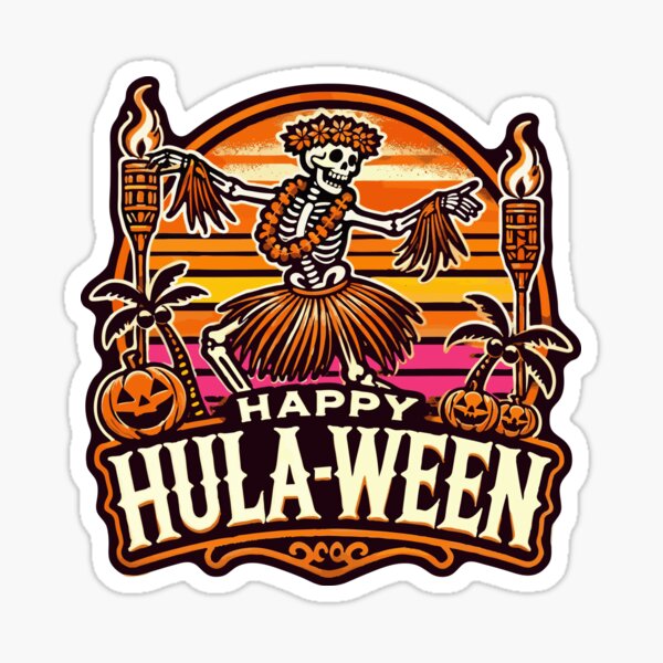 Item preview, Happy Hulaween Spooky Skeleton Hula Dancer – Celebrate Halloween Island Style! designed and sold by Victor Shadehorn.