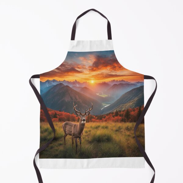 Item preview, Deer in the Mountains at sunset designed and sold by NicMacTees.