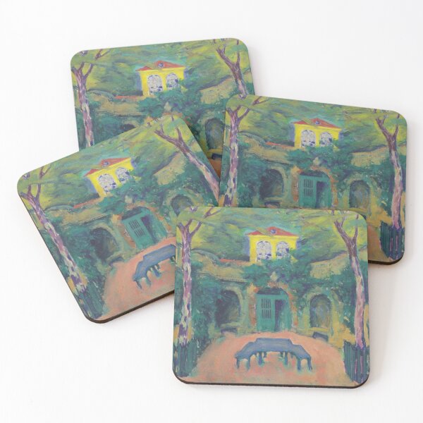 Item preview, Painting of courtyard  designed and sold by The Artful Horse.