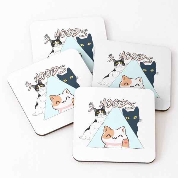 Item preview, 3 cat and human moods for moody persons who loves cats and pets - sticker designed and sold by puurfectcat.