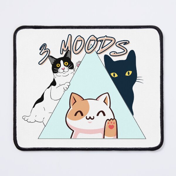 Item preview, 3 cat and human moods for moody persons who loves cats and pets - sticker designed and sold by puurfectcat.