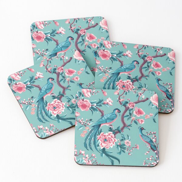 Item preview, Sapphire & Pink Chinoiserie Delight designed and sold by TheChinoiserie.