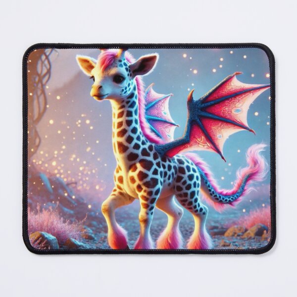 Item preview, Adorable Fantasy Hybrid Baby Giraffe-Dragon in Mystical Land designed and sold by FantasyHybrids.