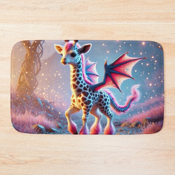 Item preview, Adorable Fantasy Hybrid Baby Giraffe-Dragon in Mystical Land designed and sold by FantasyHybrids.