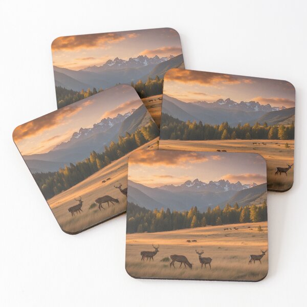 Item preview, Deer in an open prairie at sunset. designed and sold by NicMacTees.