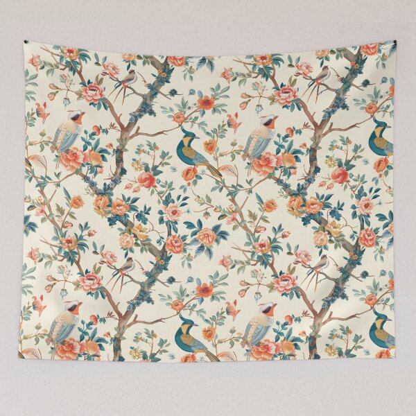 Item preview, Imperial Ivory Floral Chinoiserie designed and sold by TheChinoiserie.
