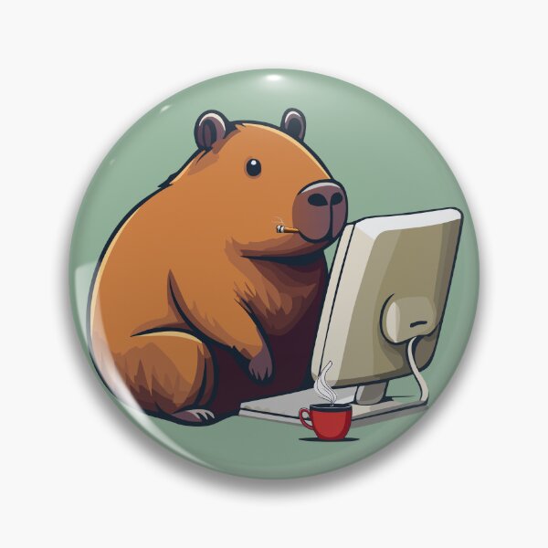 Item preview, Capybara Programmer Developer Cartoon Style designed and sold by Horizon Cartoon.