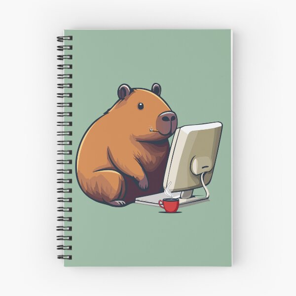 Item preview, Capybara Programmer Developer Cartoon Style designed and sold by Horizon Cartoon.