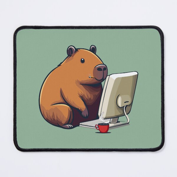 Item preview, Capybara Programmer Developer Cartoon Style designed and sold by Horizon Cartoon.