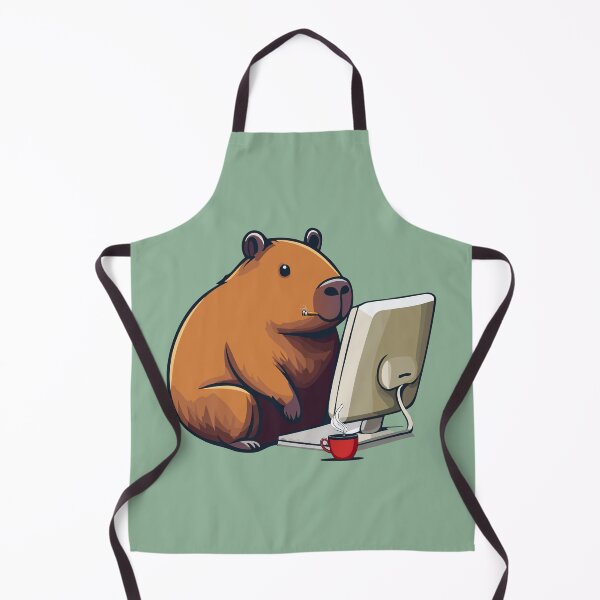 Item preview, Capybara Programmer Developer Cartoon Style designed and sold by Horizon Cartoon.