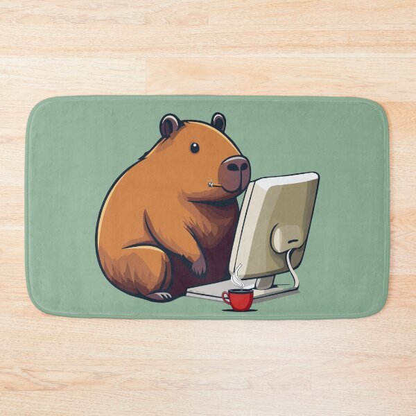 Item preview, Capybara Programmer Developer Cartoon Style designed and sold by Horizon Cartoon.