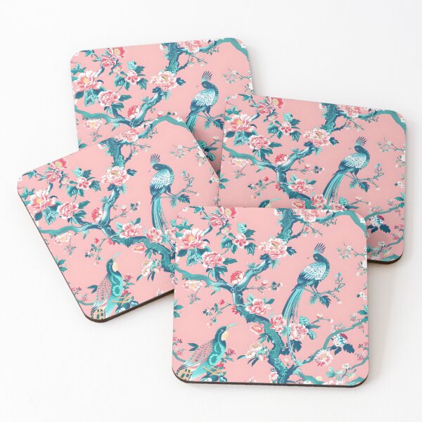 Item preview, Peach Azure Blooming Chinoiserie designed and sold by TheChinoiserie.