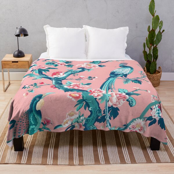 Item preview, Peach Azure Blooming Chinoiserie designed and sold by TheChinoiserie.