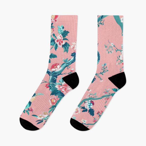 Item preview, Peach Azure Blooming Chinoiserie designed and sold by TheChinoiserie.
