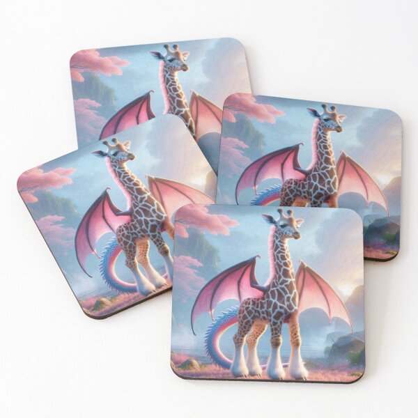 Item preview, Majestic Fantasy Hybrid Giraffe-Dragon in Magical Valley designed and sold by FantasyHybrids.