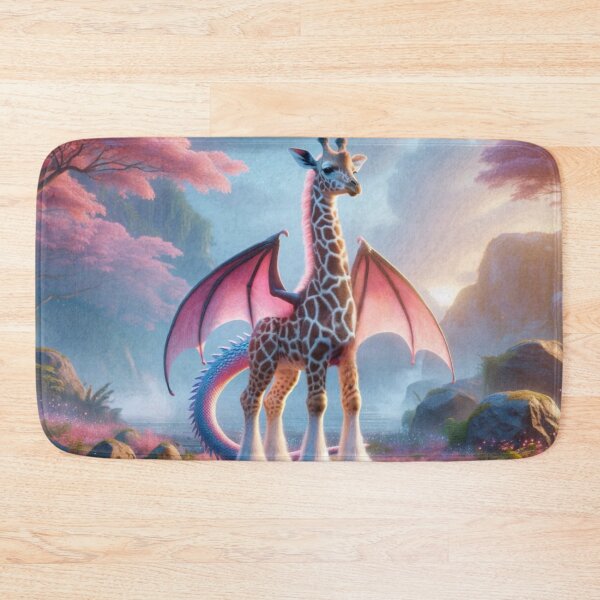 Item preview, Majestic Fantasy Hybrid Giraffe-Dragon in Magical Valley designed and sold by FantasyHybrids.