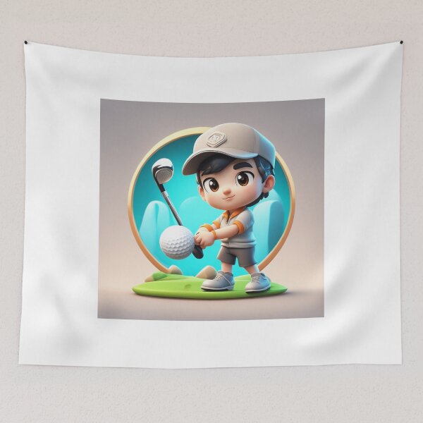 Item preview, Cute boy Playing Golf Cartoon Vector Icon Illustration designed and sold by hjian8219.