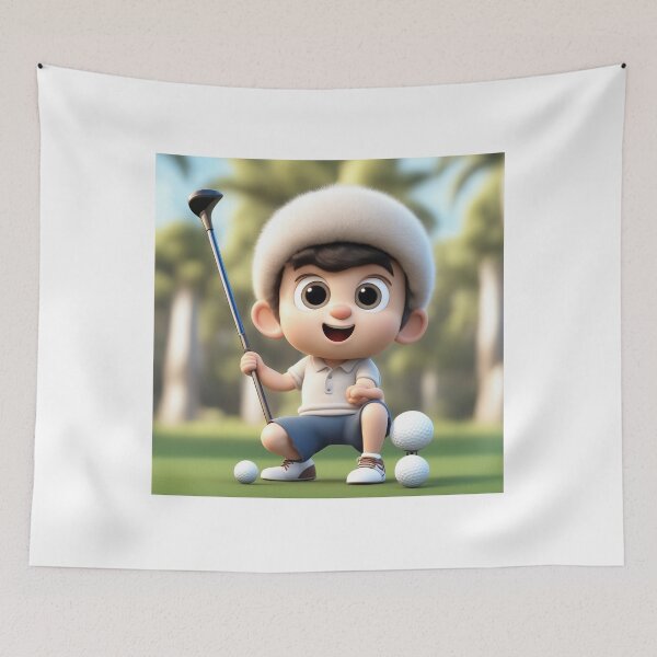 Item preview, Cute boy Playing Golf Cartoon Vector Icon Illustration designed and sold by hjian8219.