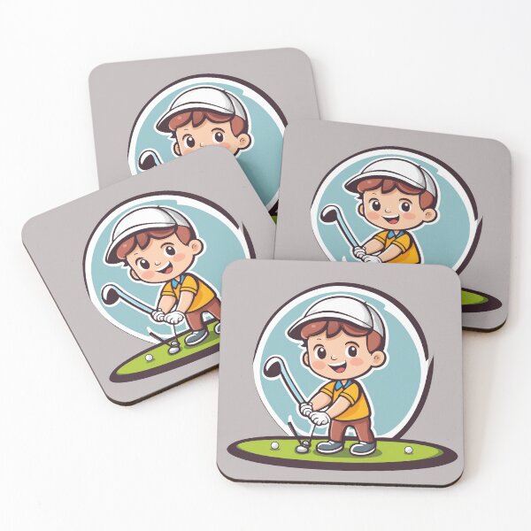 Item preview, Cute boy Playing Golf Cartoon Vector Icon Illustration designed and sold by hjian8219.