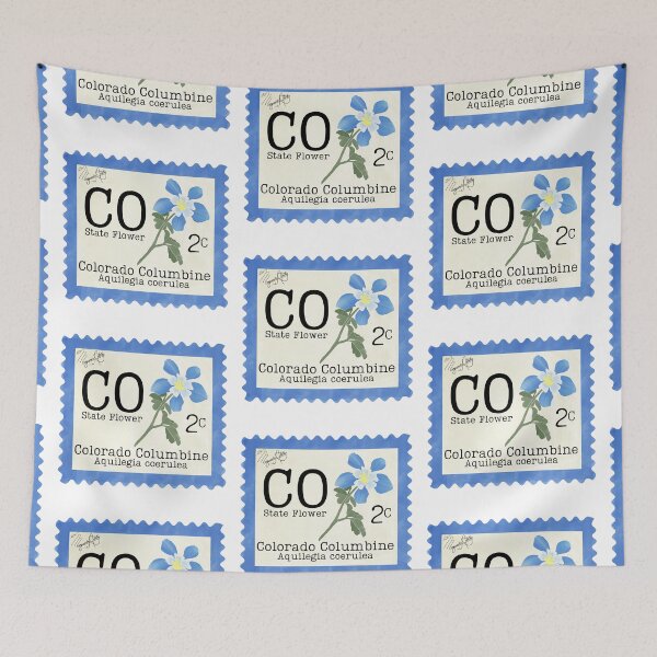 Item preview, Colorado Columbine: Colorado State Flower Stamp designed and sold by Marguerite Artistry.