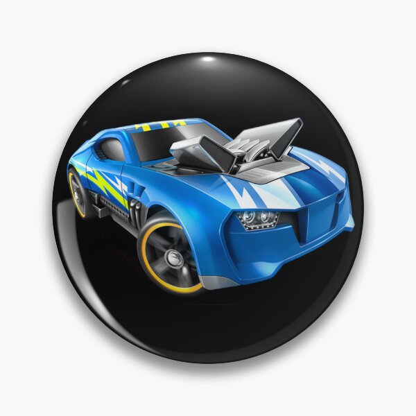 Item preview, Blue road racing car with butterfly wing hood scoop. designed and sold by claireseyeview.
