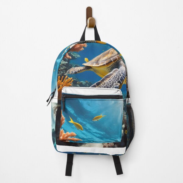 Item preview, Sea turtle enjoying a coral reef designed and sold by NicMacTees.