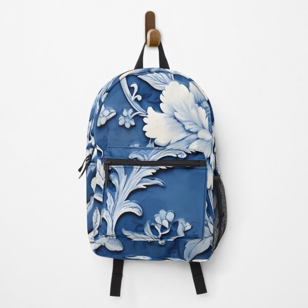 Item preview, Navy and Ivory Relief Chinoiserie Florals designed and sold by TheChinoiserie.