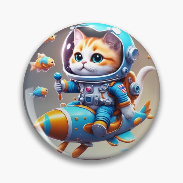 Item preview, Cute Cat Astronaut Riding Fish Rocket Cartoon Vector Icon Illustration designed and sold by hjian8219.