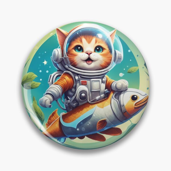 Item preview, Cute Cat Astronaut Riding Fish Rocket Cartoon Vector Icon Illustration designed and sold by hjian8219.