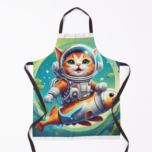 Item preview, Cute Cat Astronaut Riding Fish Rocket Cartoon Vector Icon Illustration designed and sold by hjian8219.