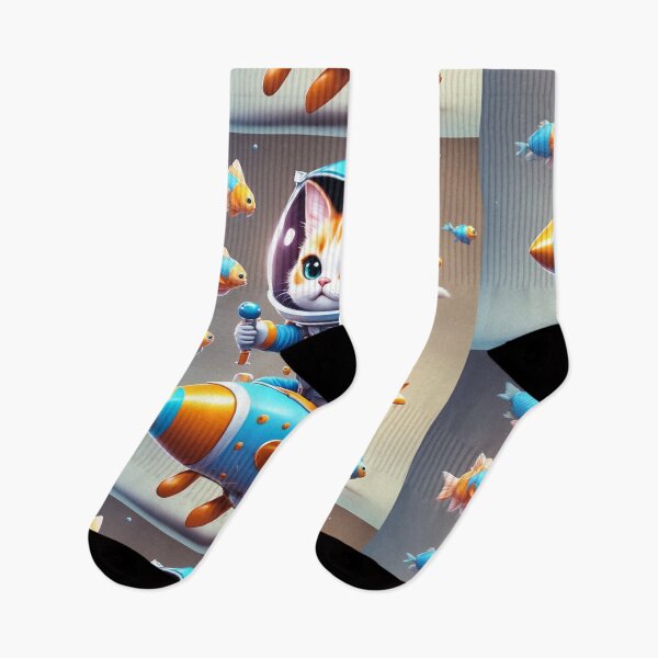 Item preview, Cute Cat Astronaut Riding Fish Rocket Cartoon Vector Icon Illustration designed and sold by hjian8219.
