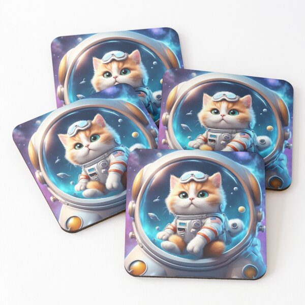 Item preview, Cute Cat Astronaut Riding Fish Rocket Cartoon Vector Icon Illustration designed and sold by hjian8219.