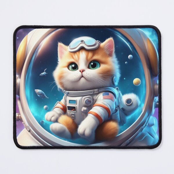 Item preview, Cute Cat Astronaut Riding Fish Rocket Cartoon Vector Icon Illustration designed and sold by hjian8219.