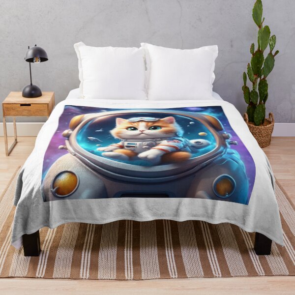 Item preview, Cute Cat Astronaut Riding Fish Rocket Cartoon Vector Icon Illustration designed and sold by hjian8219.