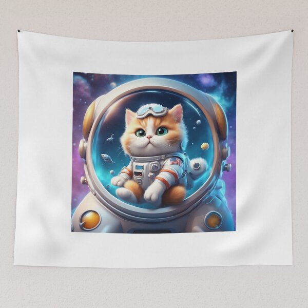 Item preview, Cute Cat Astronaut Riding Fish Rocket Cartoon Vector Icon Illustration designed and sold by hjian8219.