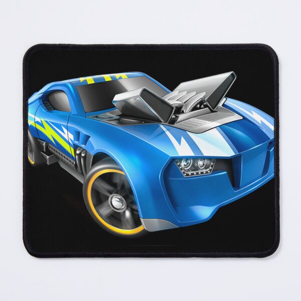 Item preview, Blue road racing car with butterfly wing hood scoop. designed and sold by claireseyeview.