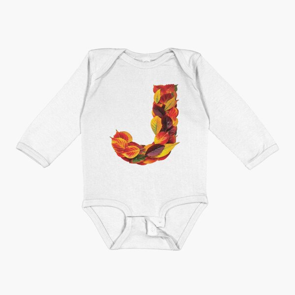FALL LETTER J Long Sleeve Baby One-Piece