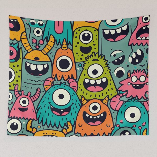 Item preview, Funny Monsters Pattern designed and sold by ArtFactoryAI.