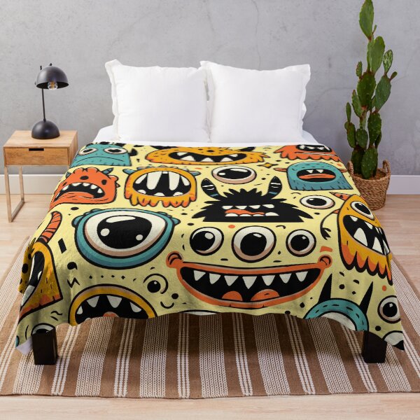 Item preview, Funny Monsters Pattern designed and sold by ArtFactoryAI.