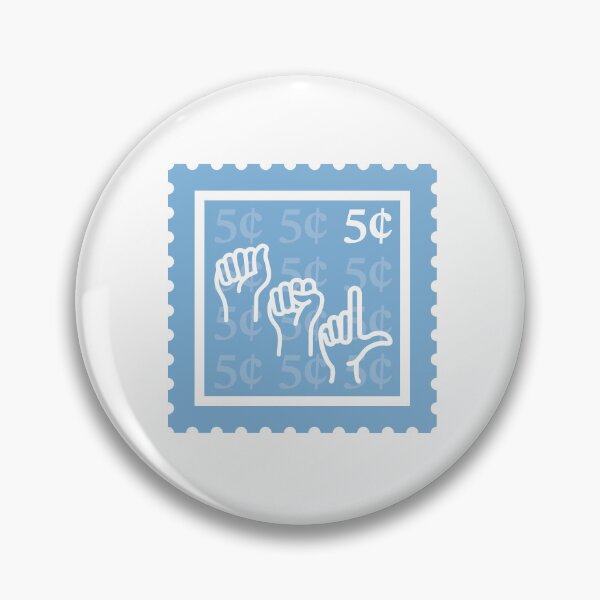 Item preview, ASL | Light Blue & White Stamps | College American Sign Language Major | Deaf Communication Graduate School Class | Interpreter Job | University Degree Minor | StampHeed 001 designed and sold by StampHeed.