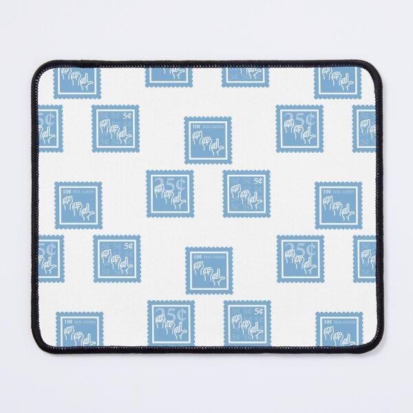 Item preview, ASL | Light Blue & White Stamps | College American Sign Language Major | Deaf Communication Graduate School Class | Interpreter Job | University Degree Minor | StampHeed 001 designed and sold by StampHeed.