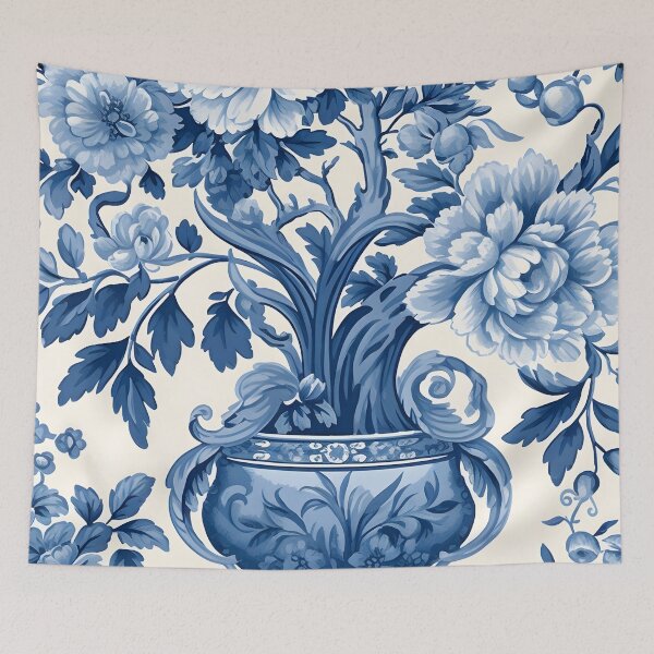 Item preview, Blue and White Chinoiserie Still Life designed and sold by TheChinoiserie.