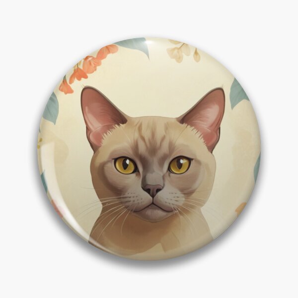Item preview, Burmese Cat Floral Painting designed and sold by ChaosReigns91.